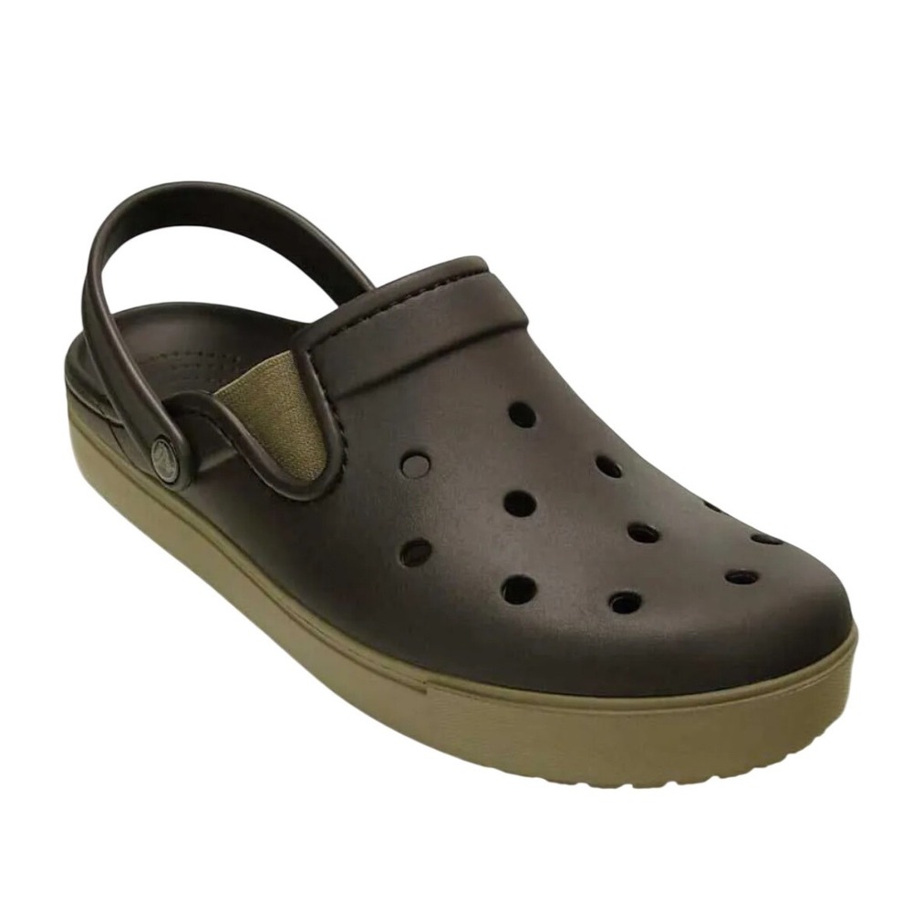 Crocs City Sneaks Slim Clogs Mens 10 Brown Tan Slip On Comfort Shoes 14668